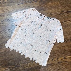 Gianni Bini flower cut out shirt